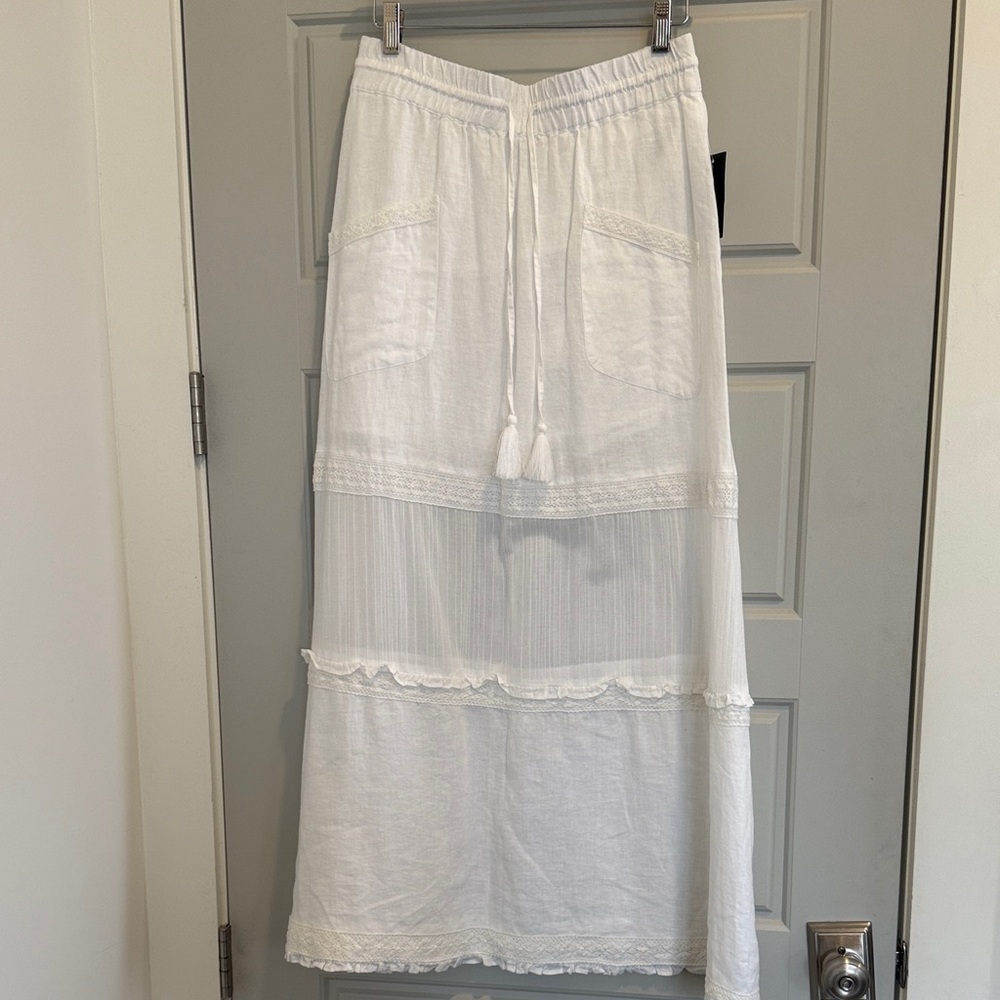 INC International Concepts White Maxi Skirt NWT